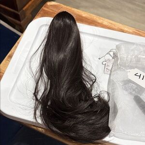 # 41 - Luxurious Brown Clip - In Pony  Hair Extension